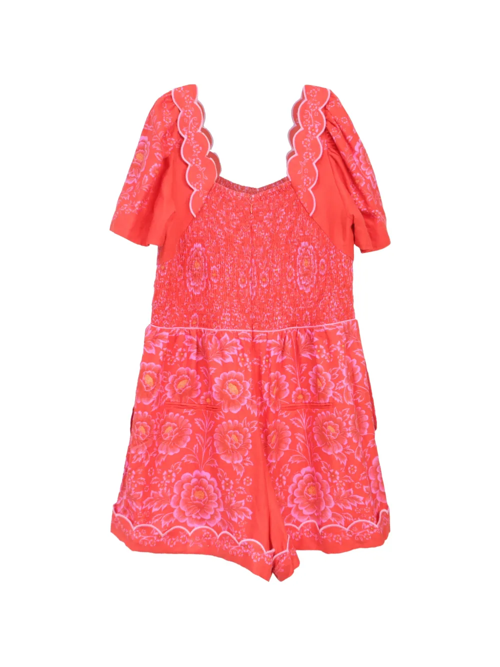 FARM Rio floral-print cut-out playsuit - Rood