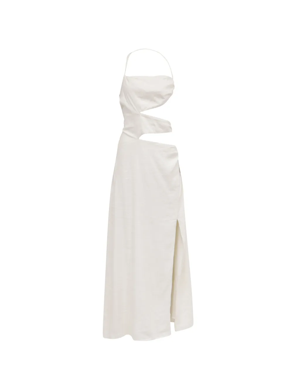 Cult Gaia cut-out side-slit halterneck dress - Bianco