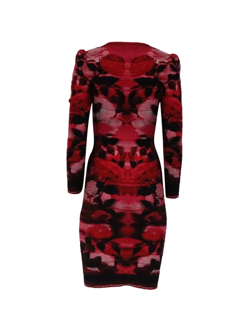 Alexander McQueen Pre-Owned floral knitted midi dress - Rood