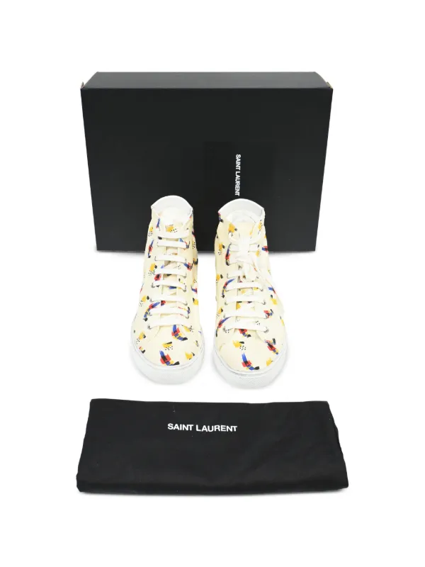 Saint Laurent Paris プリント キャンバス スニーカー Saint Laurent Pre-Owned プリント スニーカー | ニュートラル