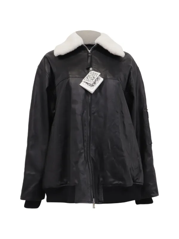 Loewe Pre-Owned レザーボンバージャケット | ブラック | FARFETCH JP