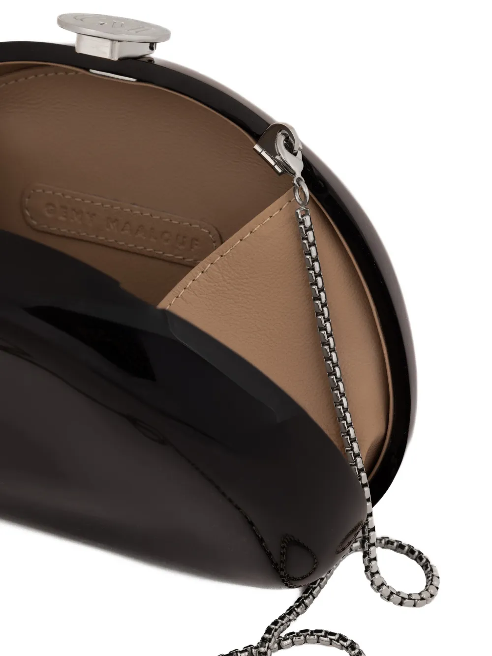 Gemy Maalouf Clutch met glanzend-effect Zwart