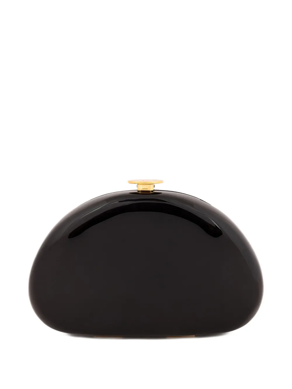Gemy Maalouf glossy-effect chain-strap clutch - Zwart
