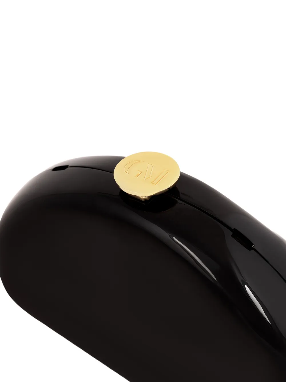 Gemy Maalouf Clutch met glanzend-effect en kettingband Zwart