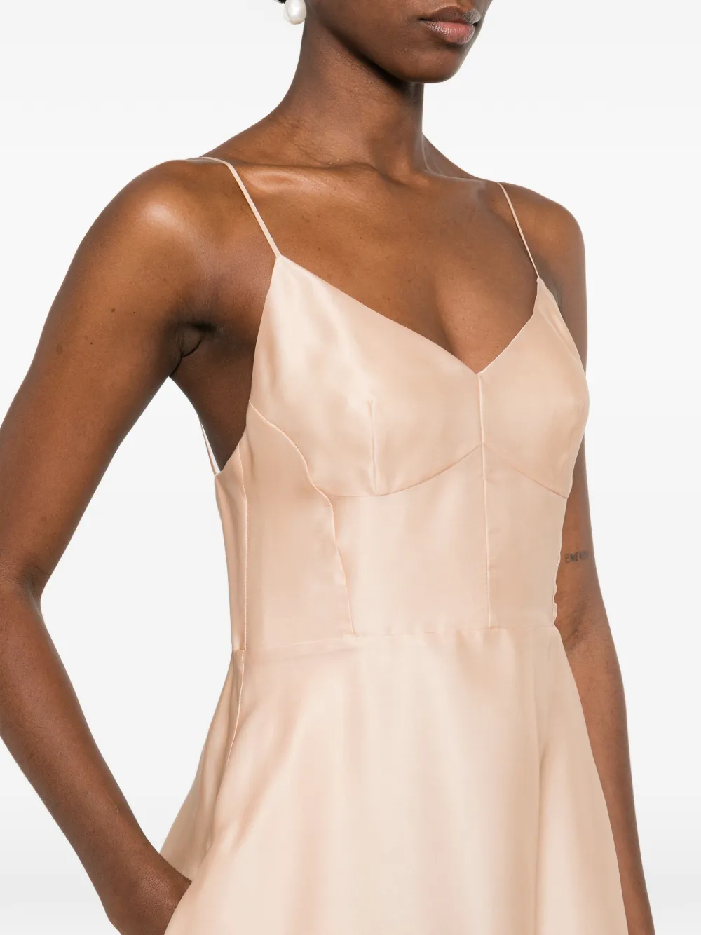 Alberta Ferretti Midi-jurk met A-lijn Beige