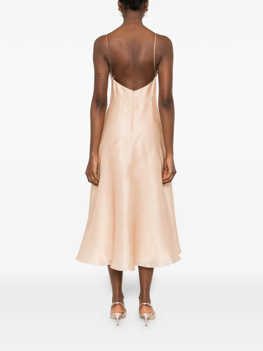 Alberta Ferretti Midi-jurk met A-lijn Beige