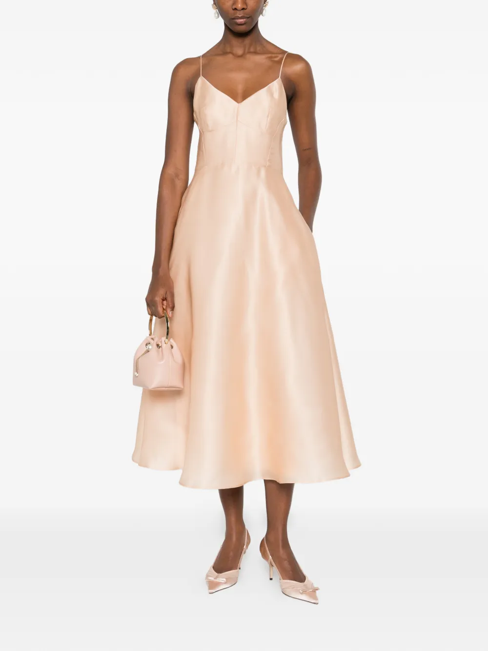  Alberta Ferretti A-line Midi Dress - Neutrals 