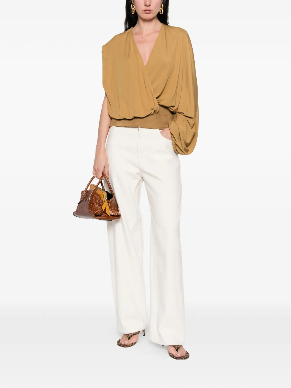  Christopher Esber V-neck Blouse - Brown 