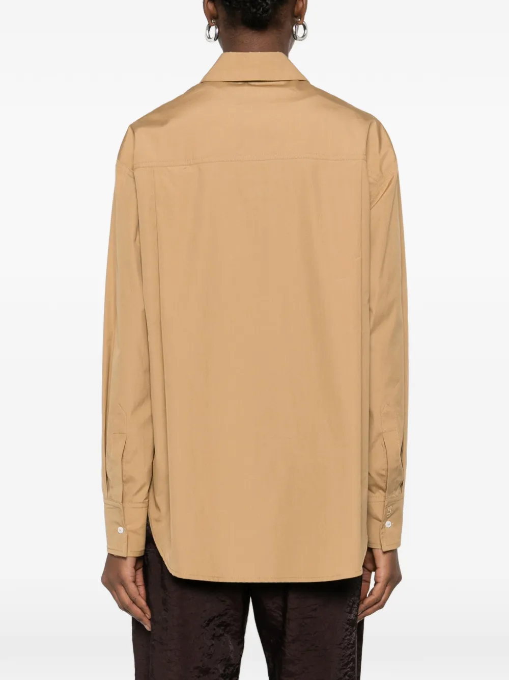 LouLou de Saison Blouse met gewelfde afwerking en zak Bruin
