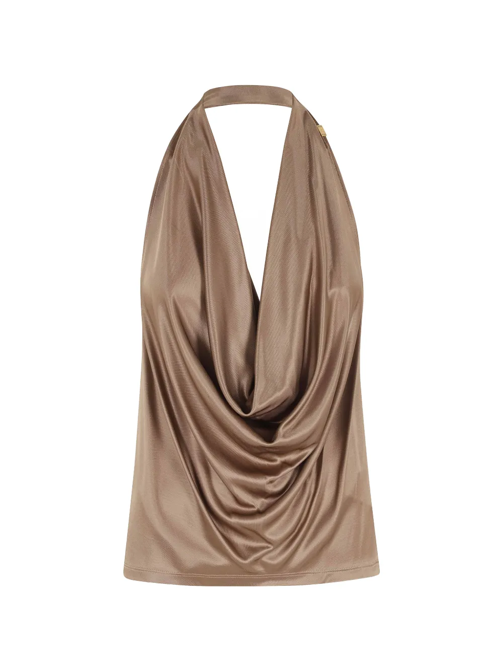 Elisabetta Franchi cowl neck top - Marrone