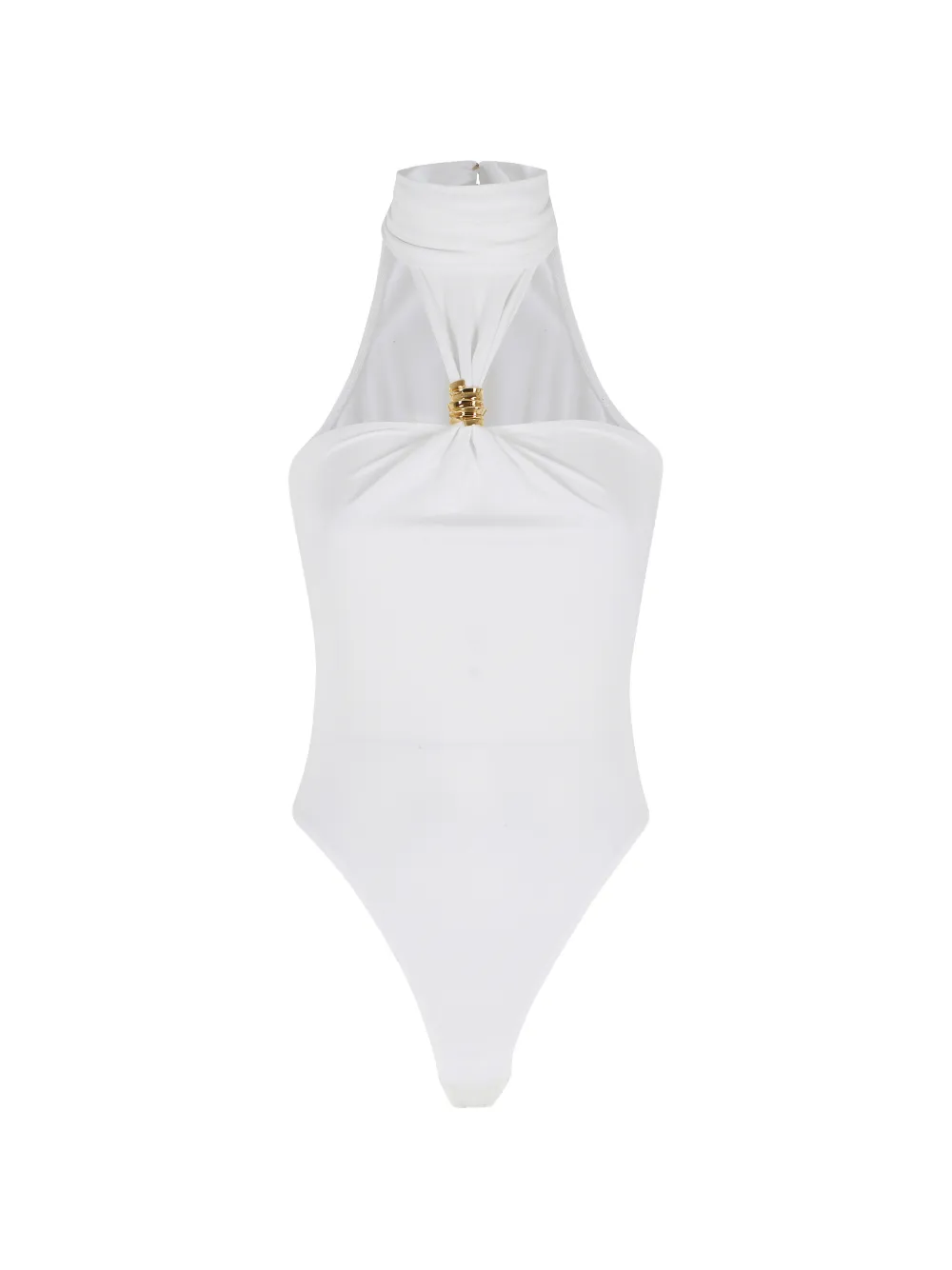 Elisabetta Franchi halterneck ring-detail body - Bianco