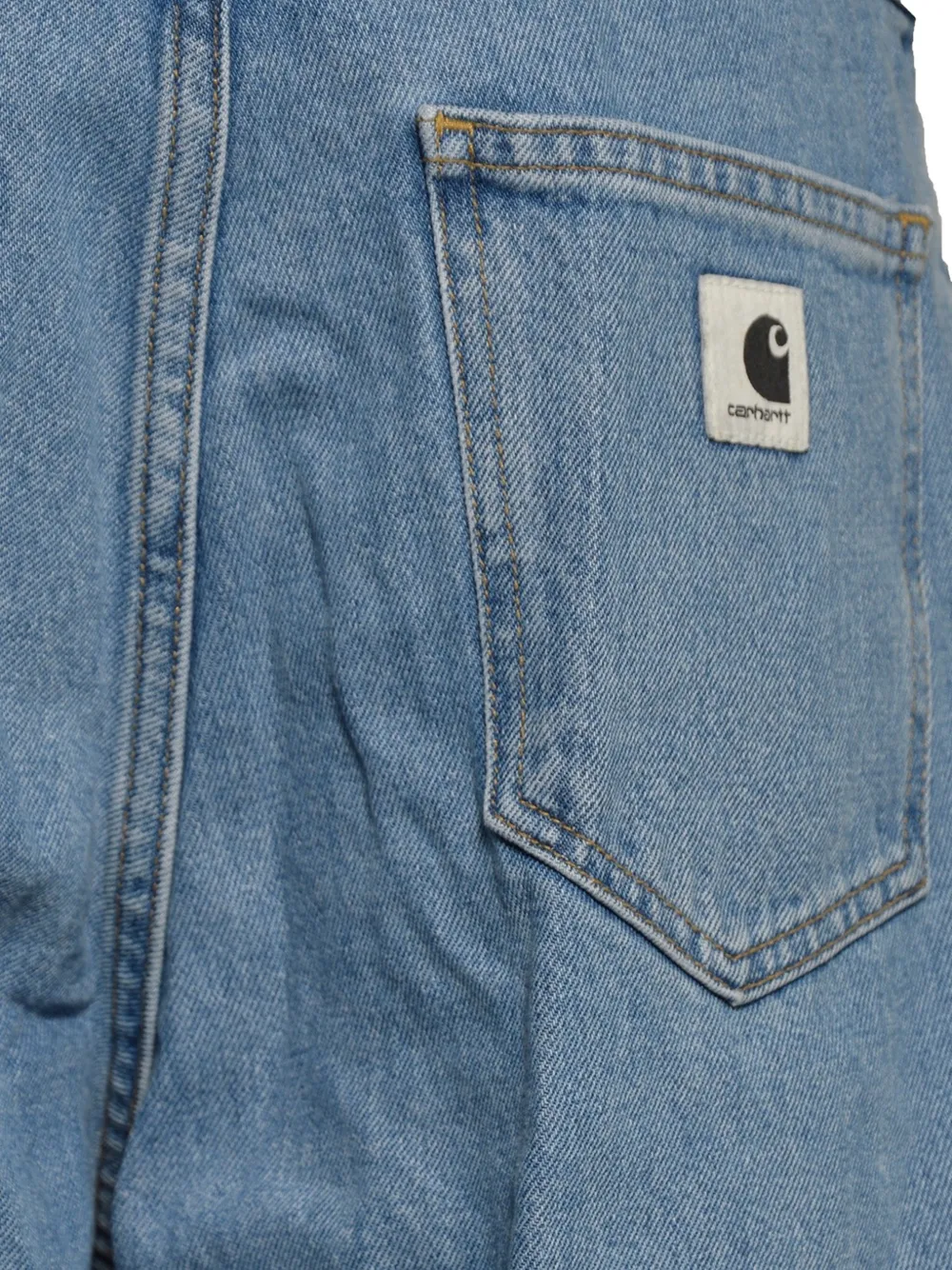 Carhartt WIP Brandon denim shorts met logopatch Blauw
