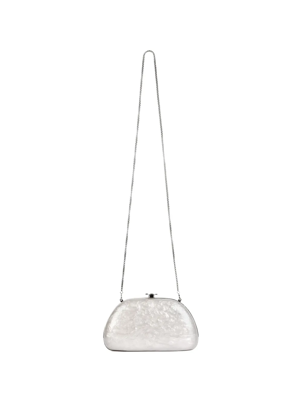 Gemy Maalouf pearlized glossy clutch - Argento