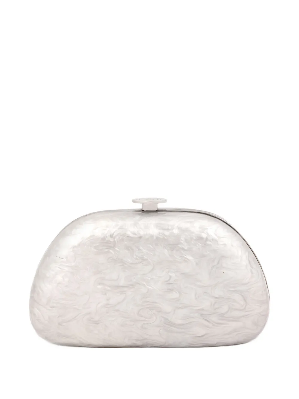 Gemy Maalouf pearlized glossy clutch - Zilver