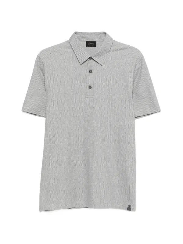 Brioni Buttoned Polo Shirt in Grey