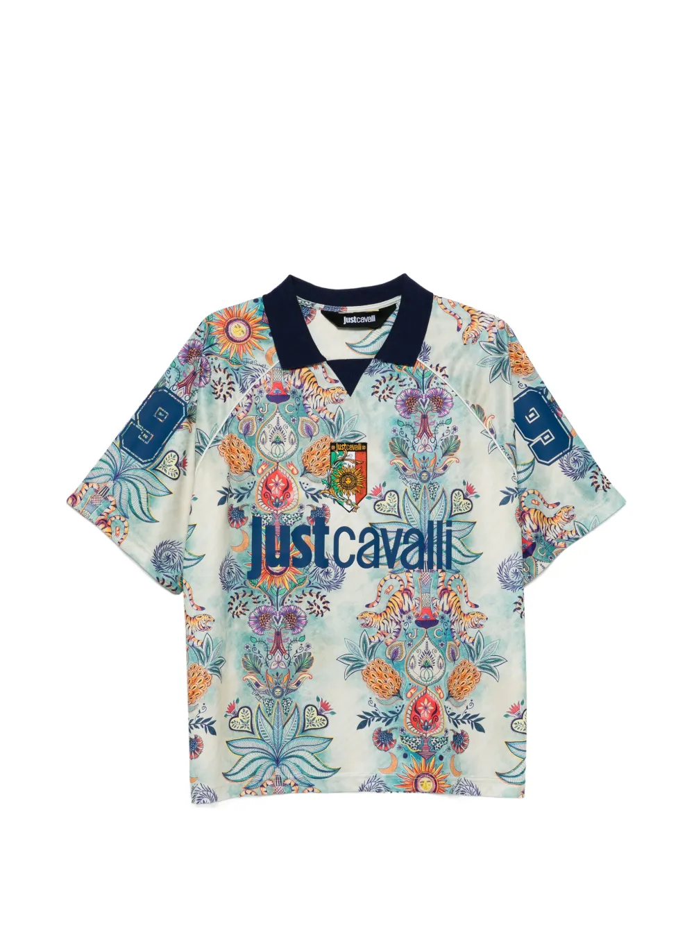 Just Cavalli floral print T-shirt - Blu