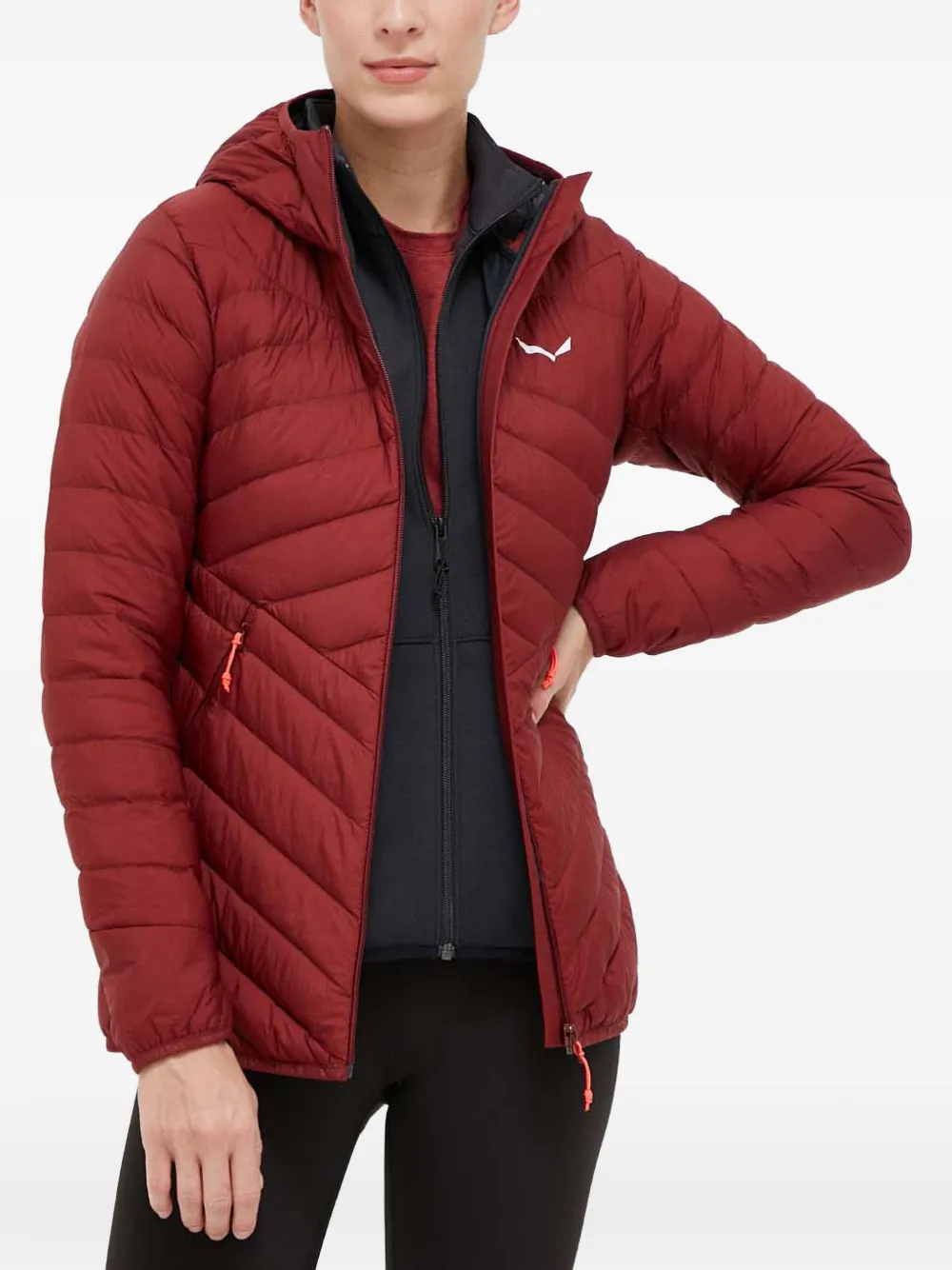 Salewa hooded quilted jacket - Rot