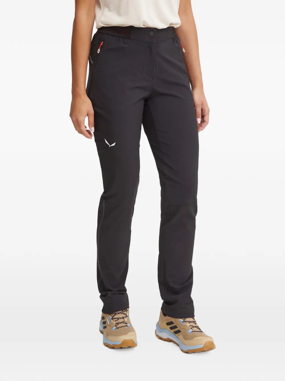 Salewa Durastretch Logo-print Trousers In Black