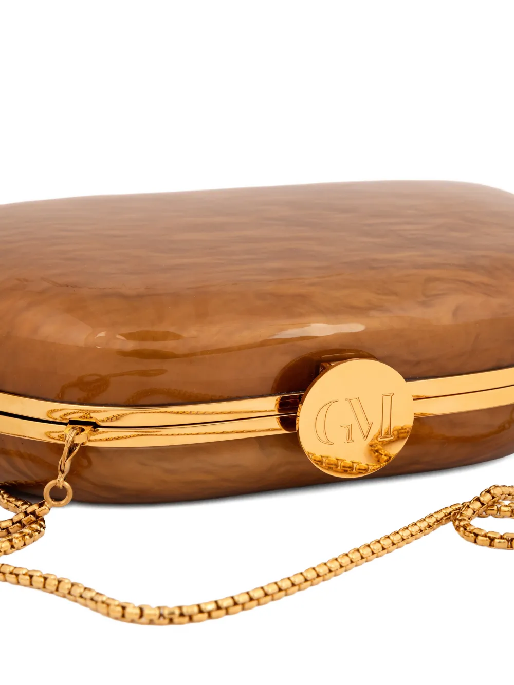 Gemy Maalouf Clutch met kettinghengsel Bruin