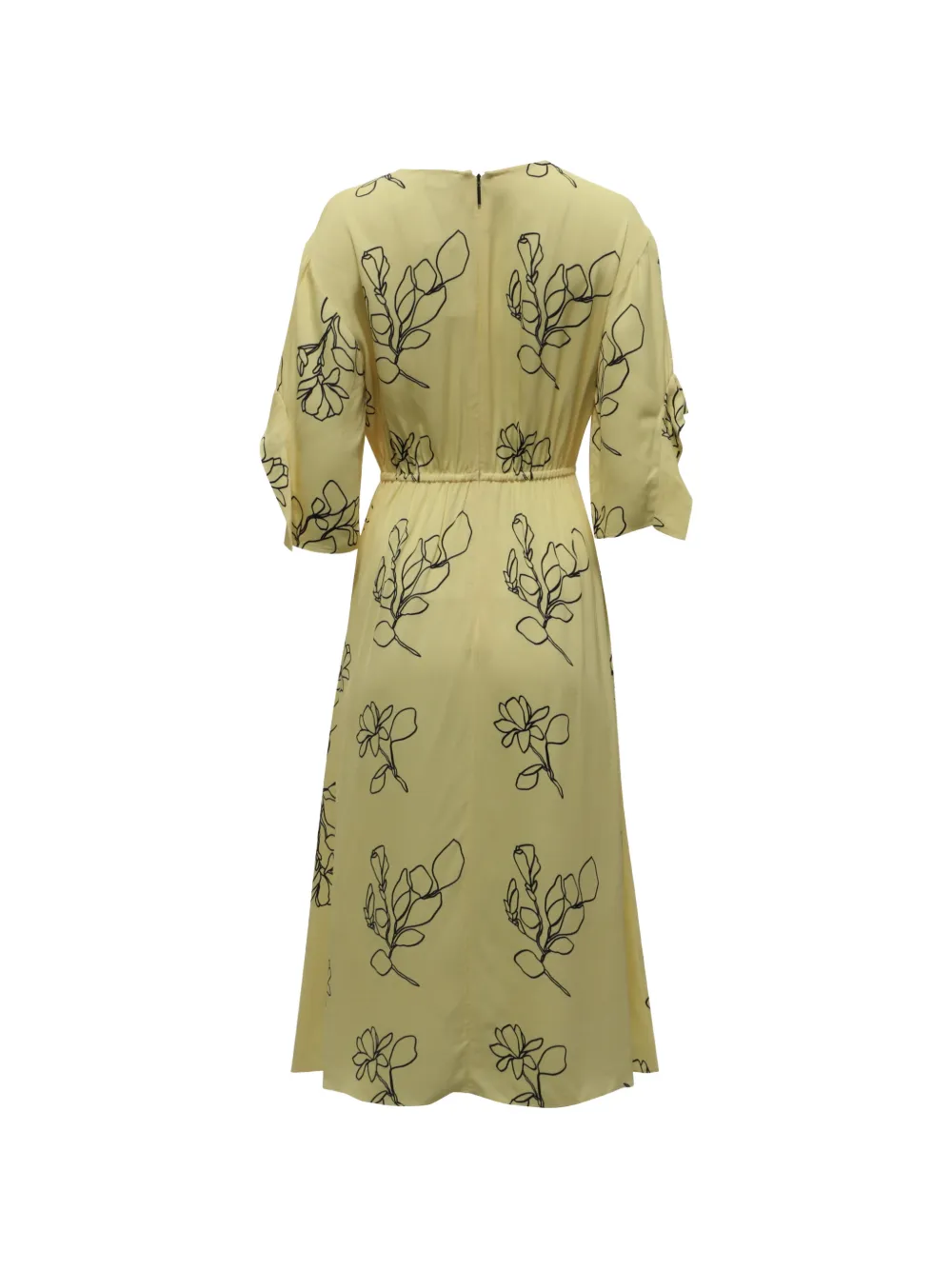 Jason Wu floral-print V-neck midi dress - Geel