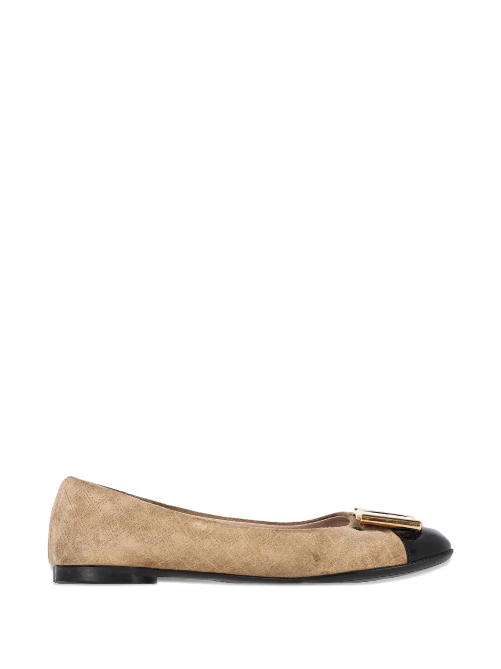 Ferragamo Pre-Owned cap toe bow ballerinas - Nude