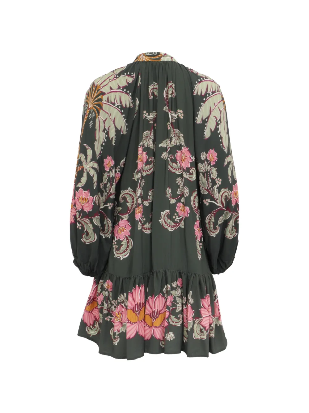 FARM Rio floral-print gathered dress - Groen