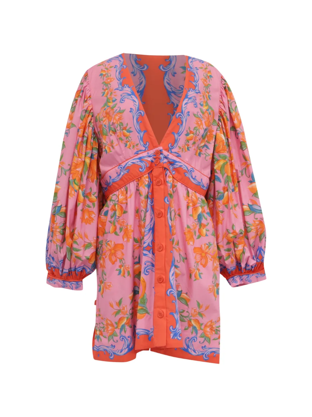 FARM Rio floral-print long-sleeve dress - Rosa