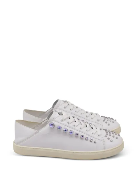 Stuart Weitzman crystal-embellished low-top sneakers