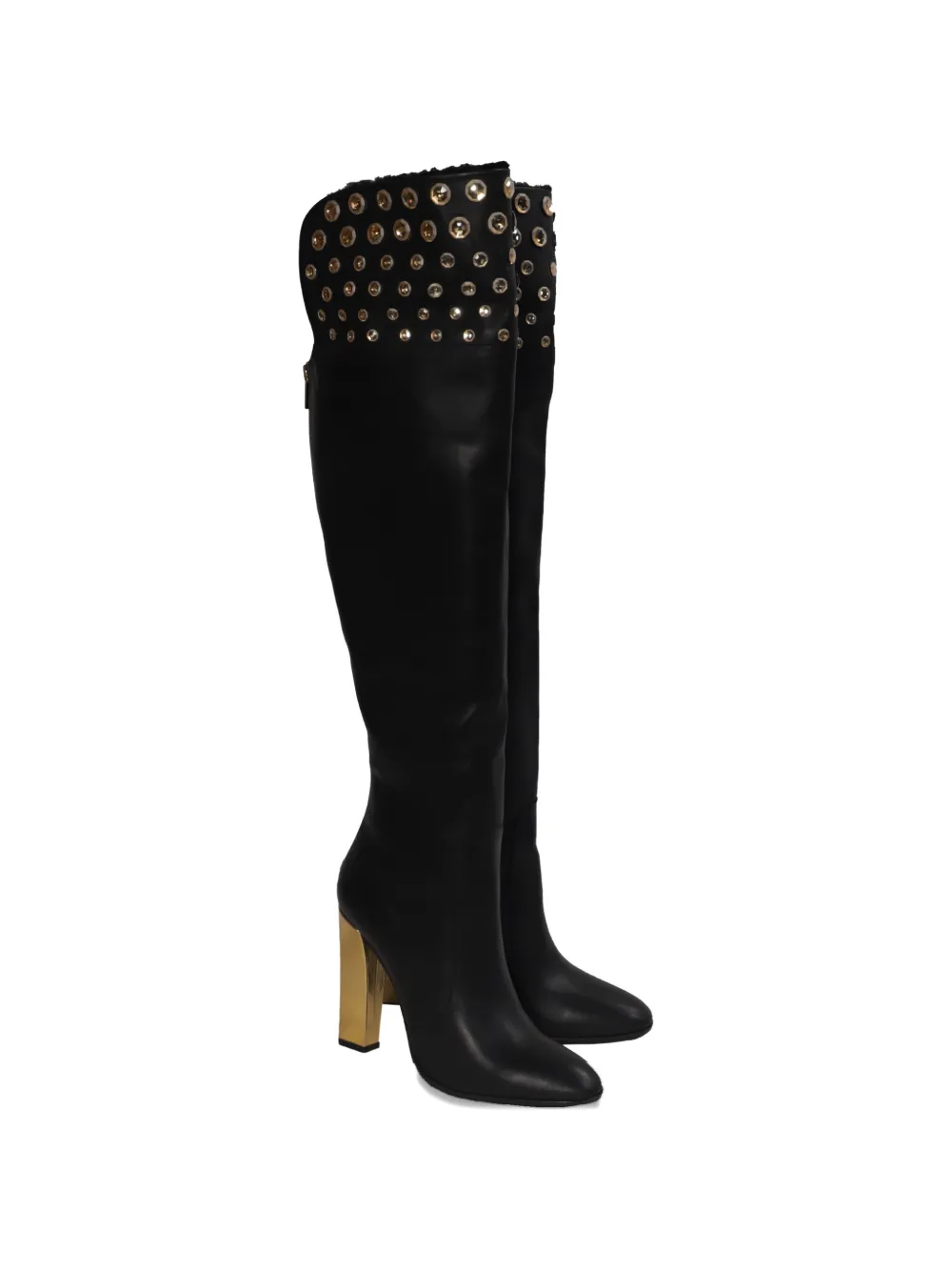 Ren&eacute; Caovilla 2024 block-heel over-the-knee boots - Zwart