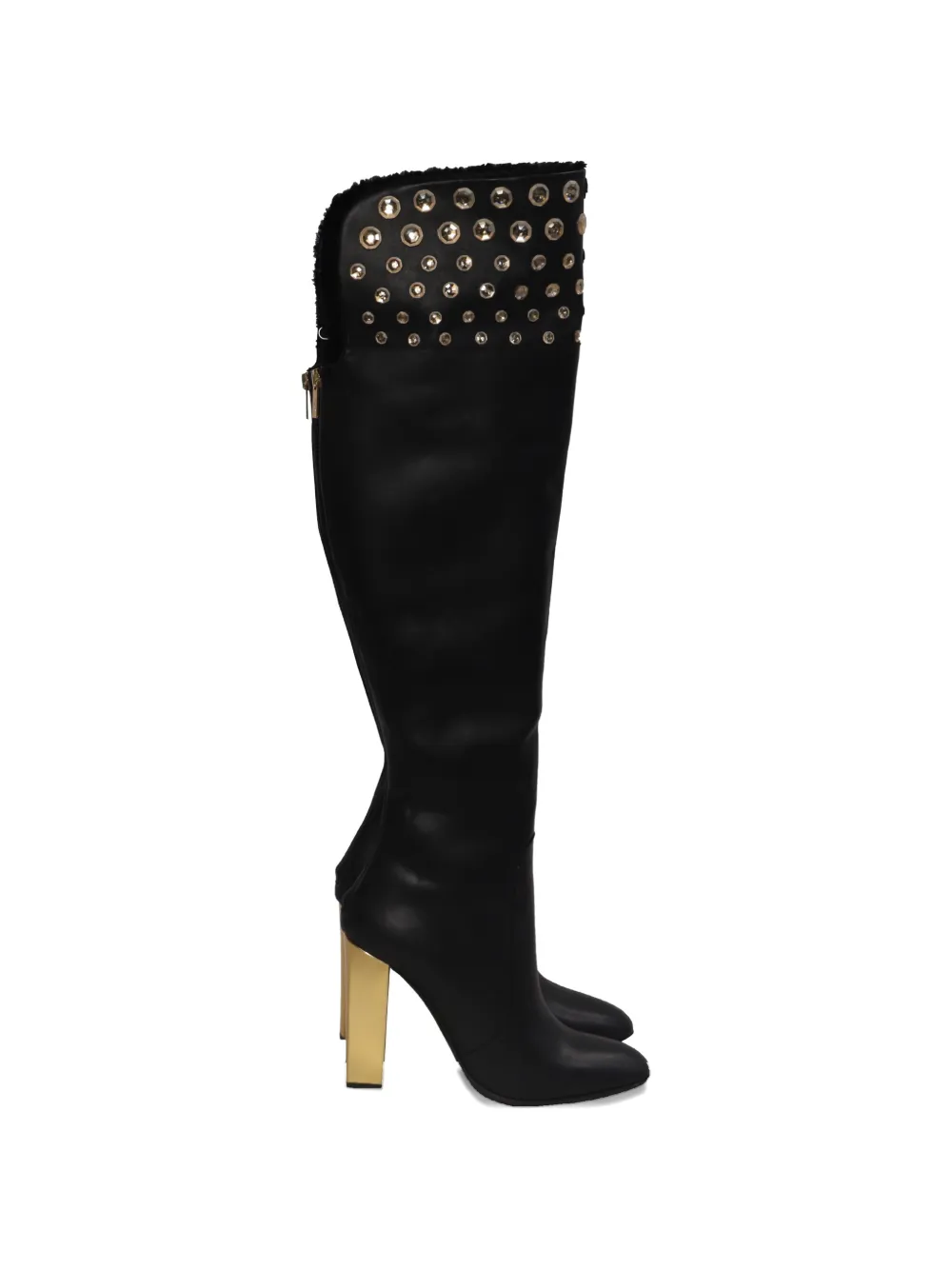 René Caovilla 2024 block-heel over-the-knee boots – Black