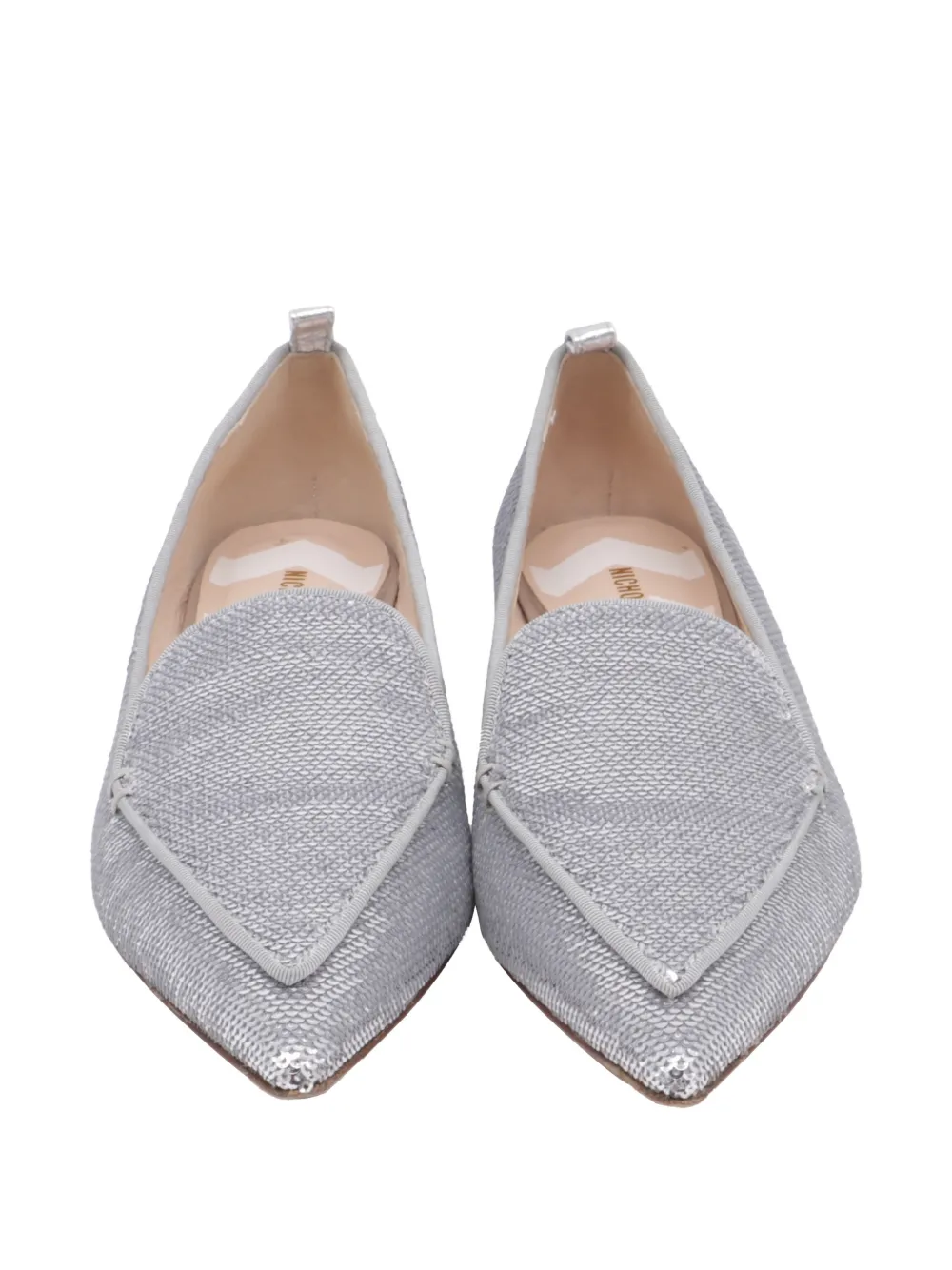 Nicholas Kirkwood Beya sequin pointed ballet flats - Zilver