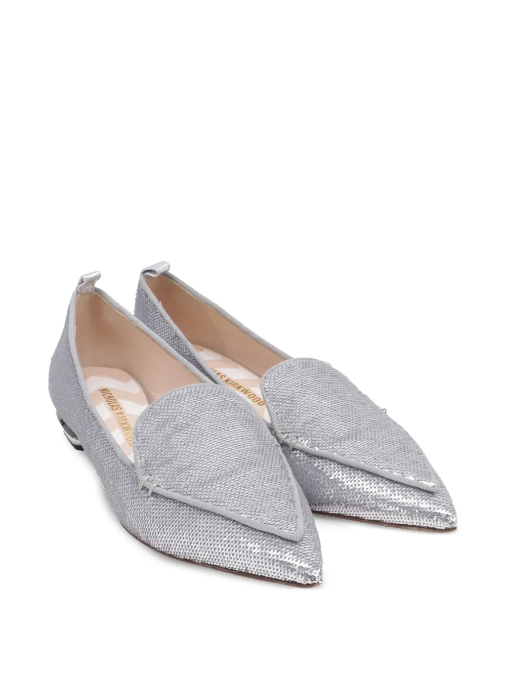 Nicholas Kirkwood Beya sequin pointed ballet flats - Argento