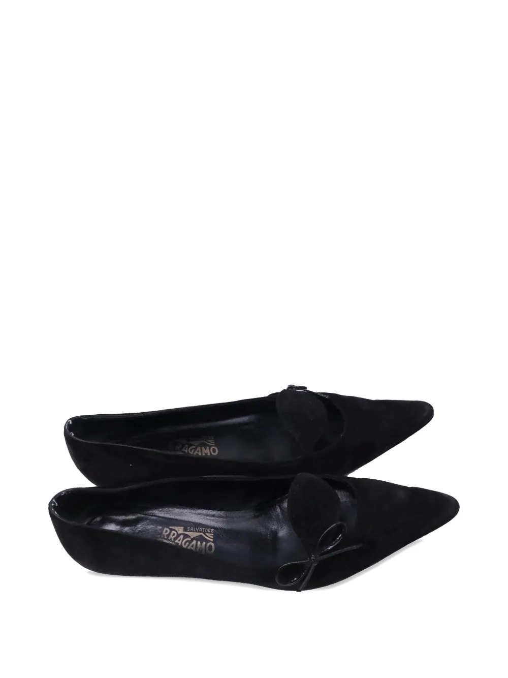 Ferragamo Pre-Owned bow cutout detail pumps - Zwart