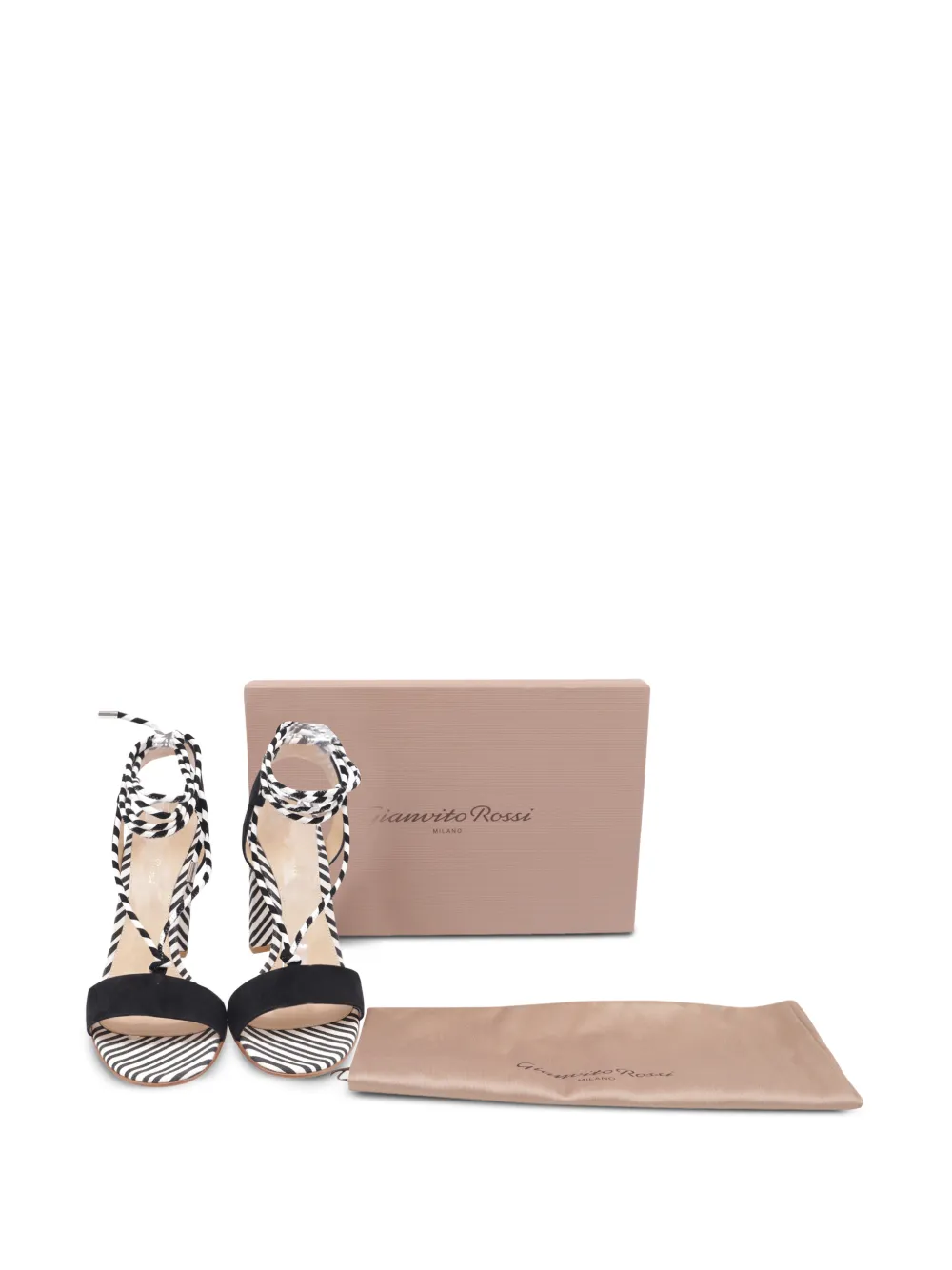 striped strappy sandals