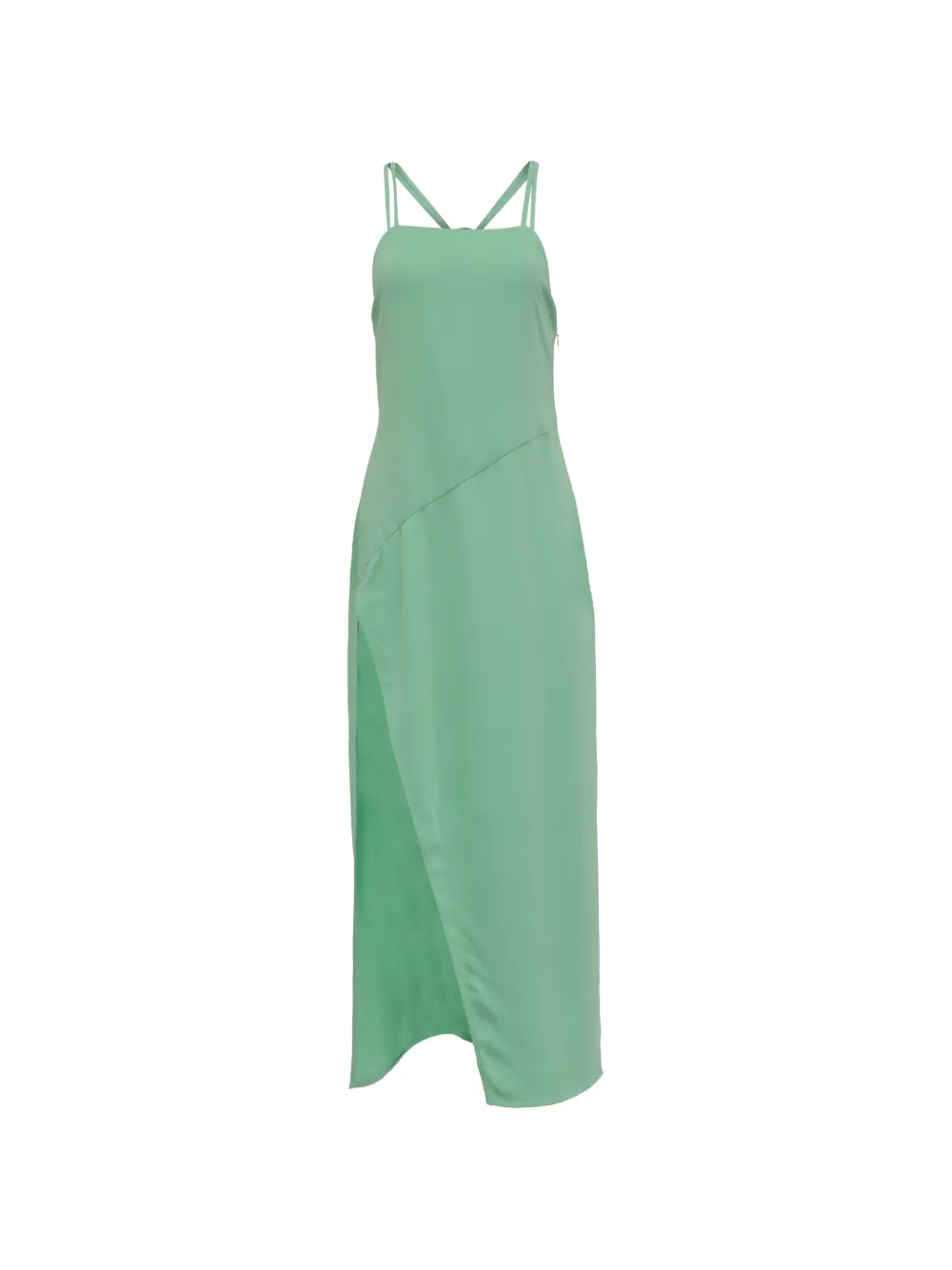 Pre-owned Attico Slit Midi Dress In Green
