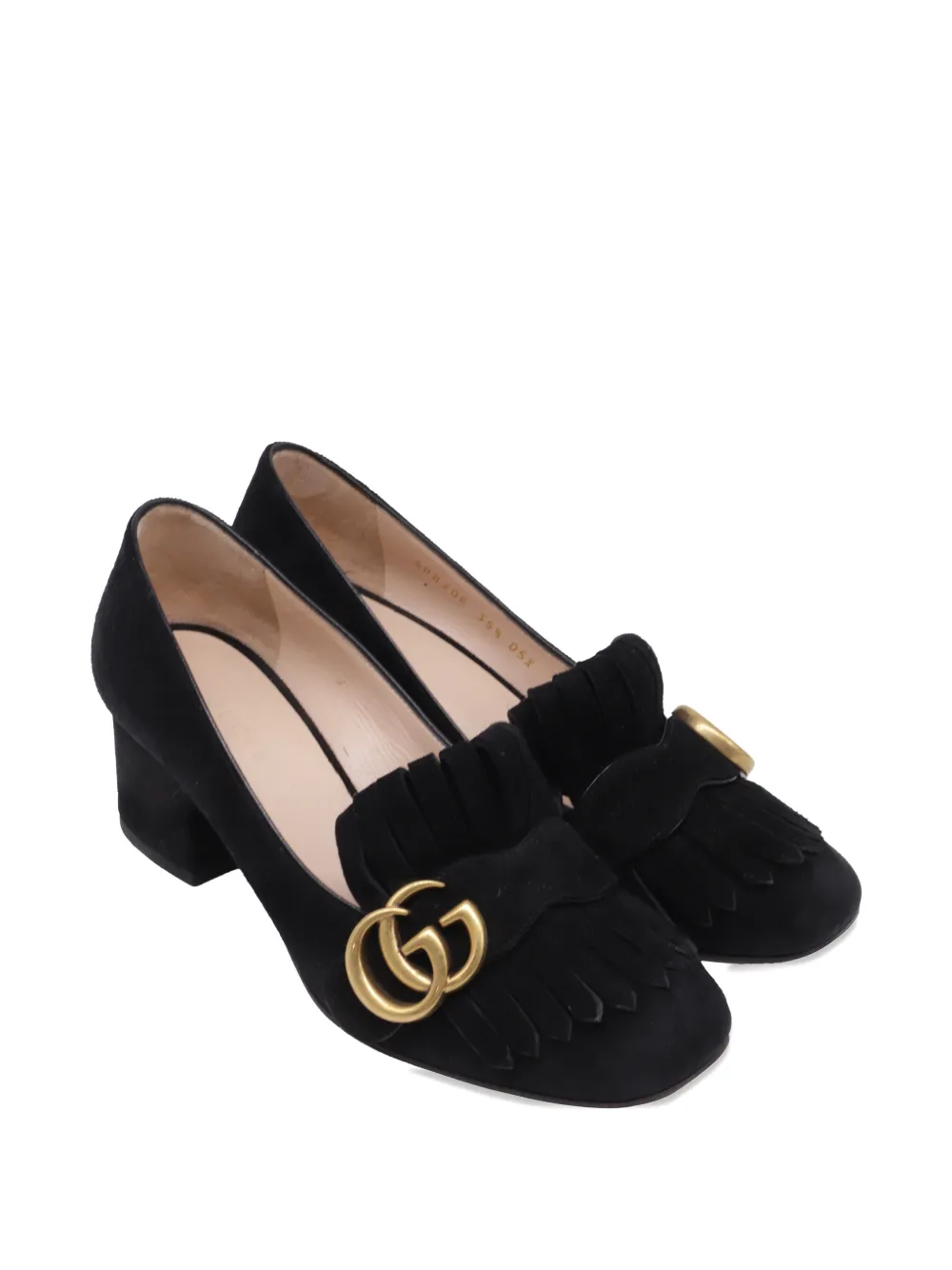 Gucci Pre-Owned GG-marmont fringe pumps - Zwart