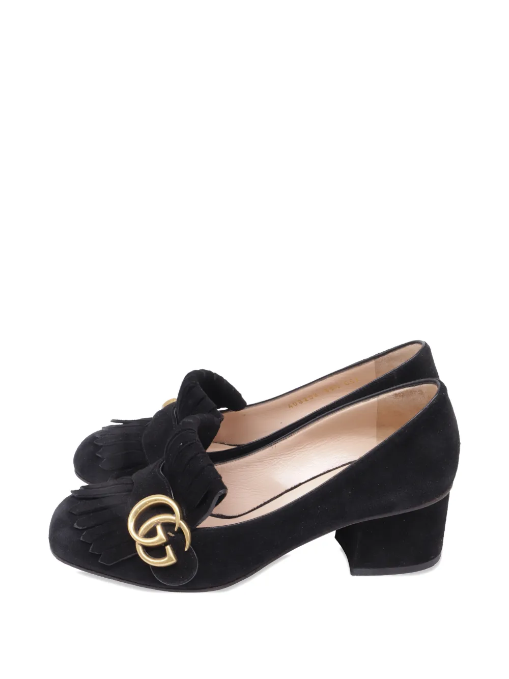 Gucci Pre-Owned GG-marmont fringe pumps - Nero