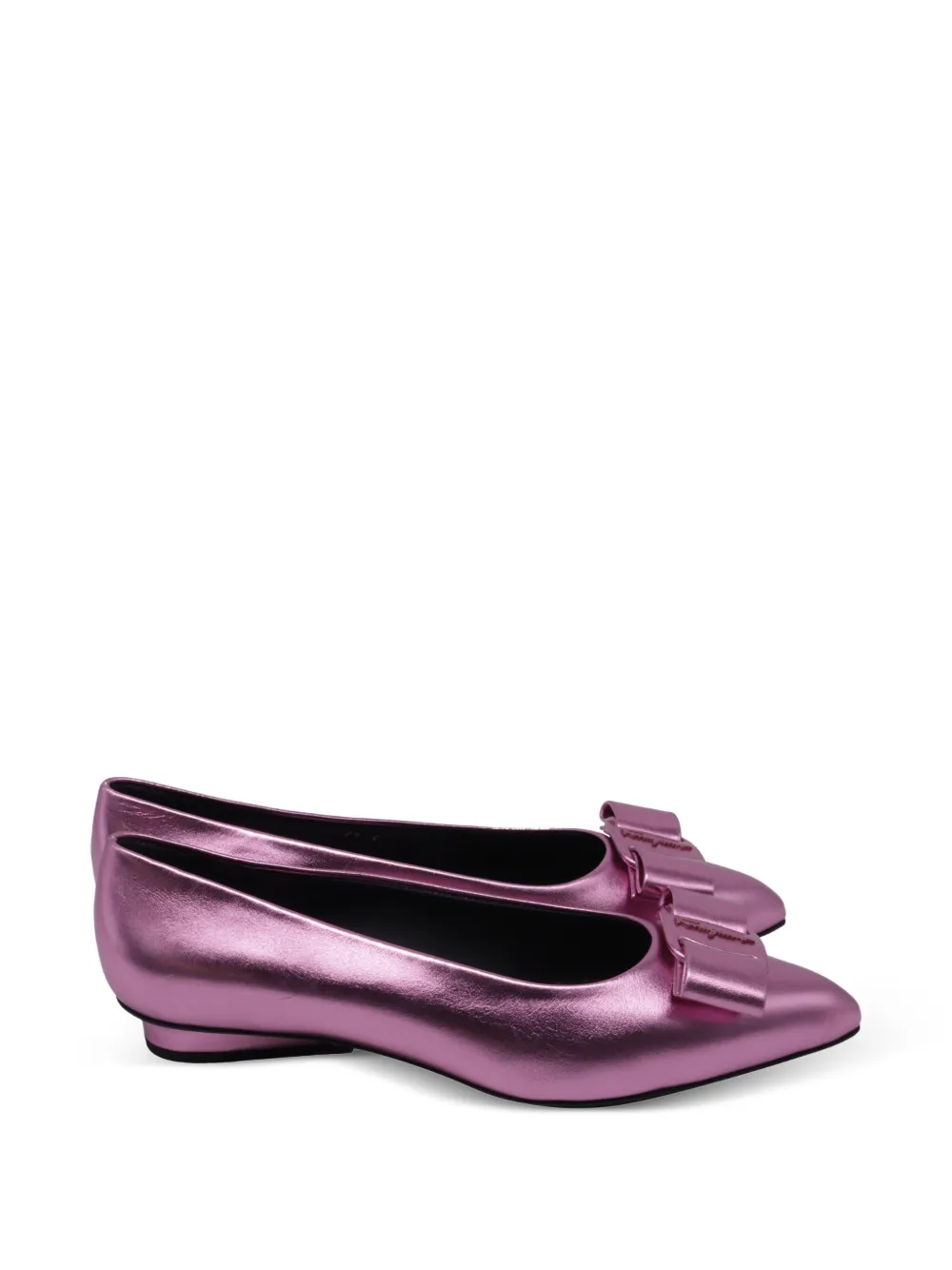 Ferragamo Pre-Owned Ballerinas im Metallic-Look - Rosa