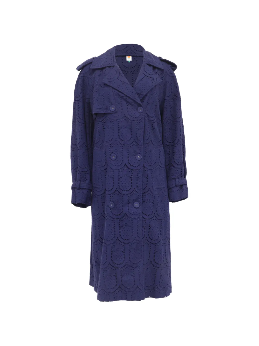 FARM Rio eyelet double-breasted trench coat - Viola