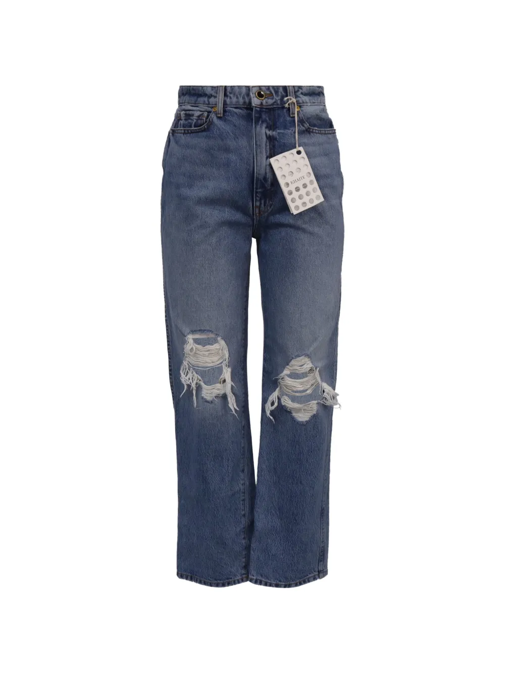 Pre-owned Khaite Abigail Ripped Jeans In Blue