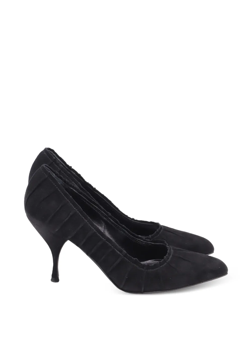 Prada Pre-Owned pleated pointed-toe pumps - Nero