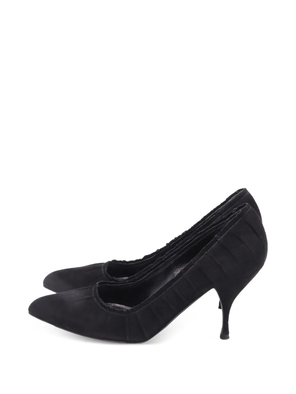 Pleated Pointed-Toe Pumps