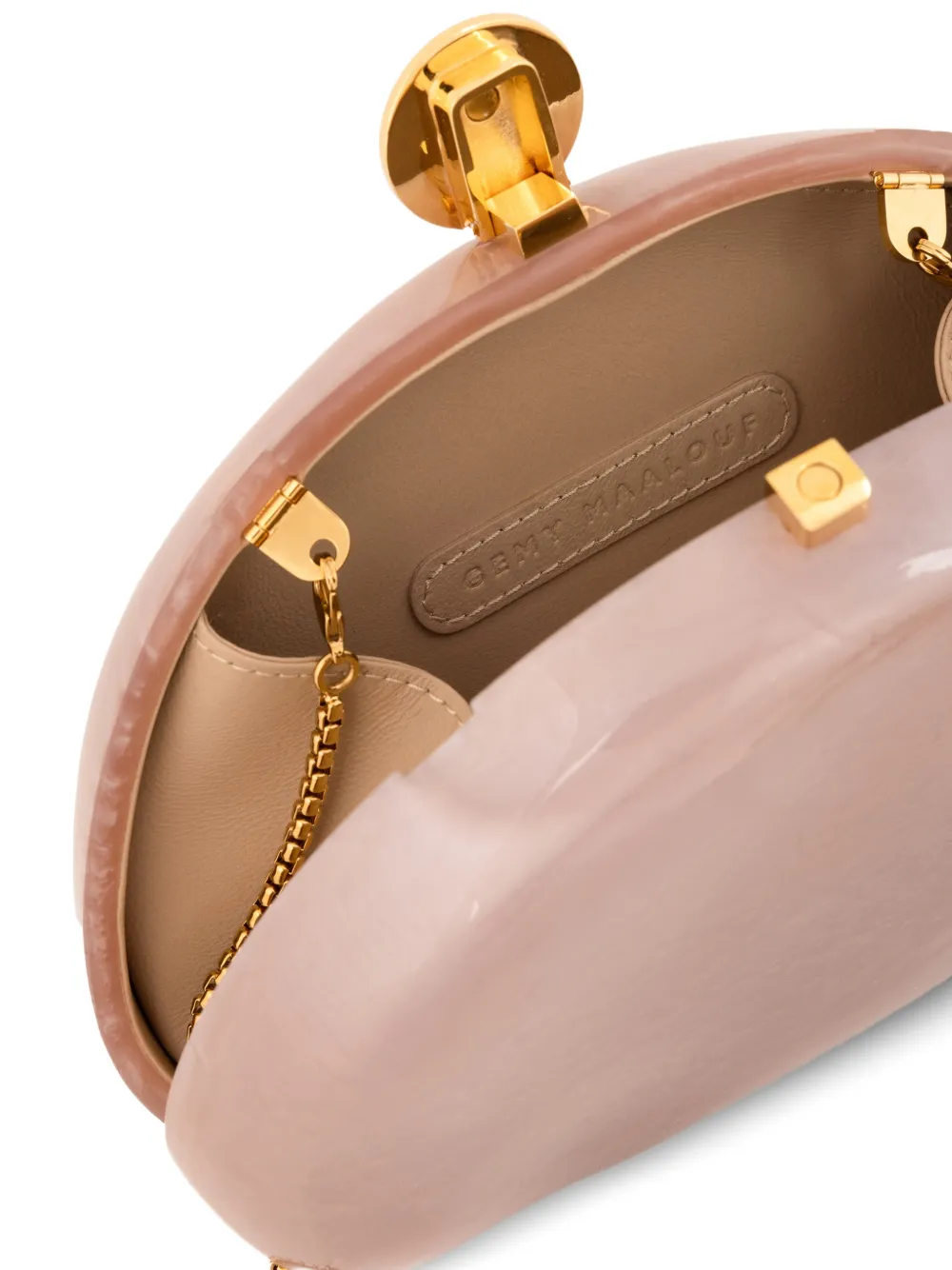 Gemy Maalouf Clutch met kettinghengsel Roze