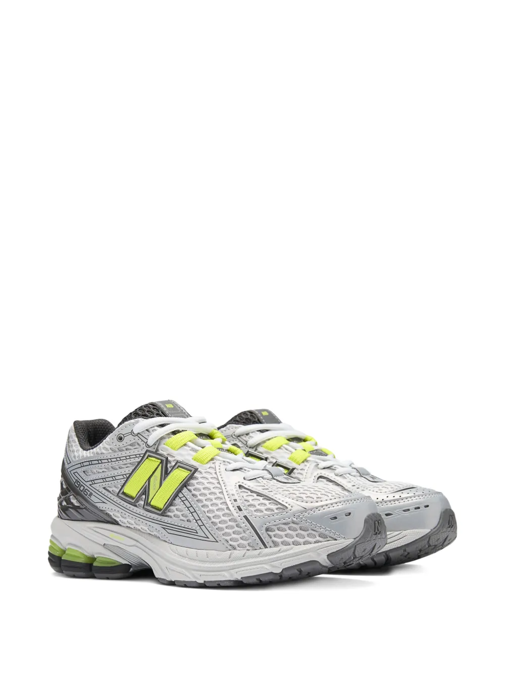 New Balance Kids 1906 metallic-effect lace-up sneakers Wit
