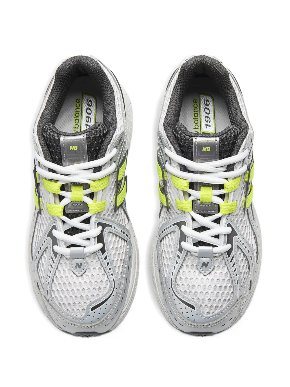 New Balance Kids 1906 metallic-effect lace-up sneakers Wit