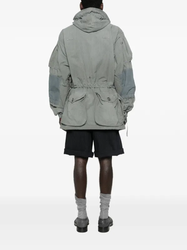 Maison Margiela Hooded multi-pocket Coat | Grey | FARFETCH