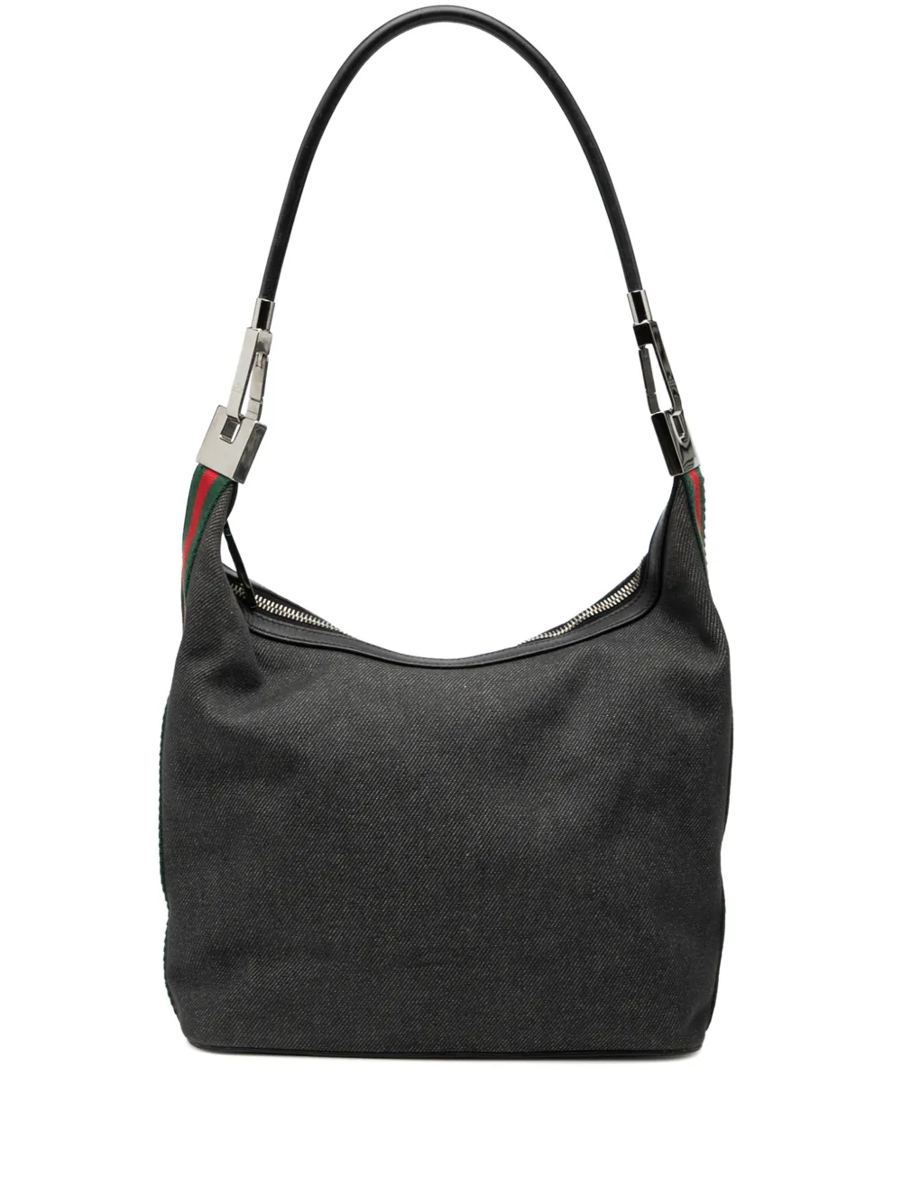 Gucci Pre-Owned 2000-2015 Denim Web shoulder bag - Grigio