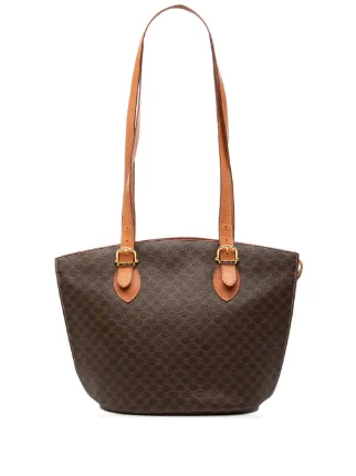 バッグ CELINE Macadam Brown Canvas Shoulder Bag Celine Pre-Owned 1999 Macadam Coated Canvas Shoulder Bag | Brown