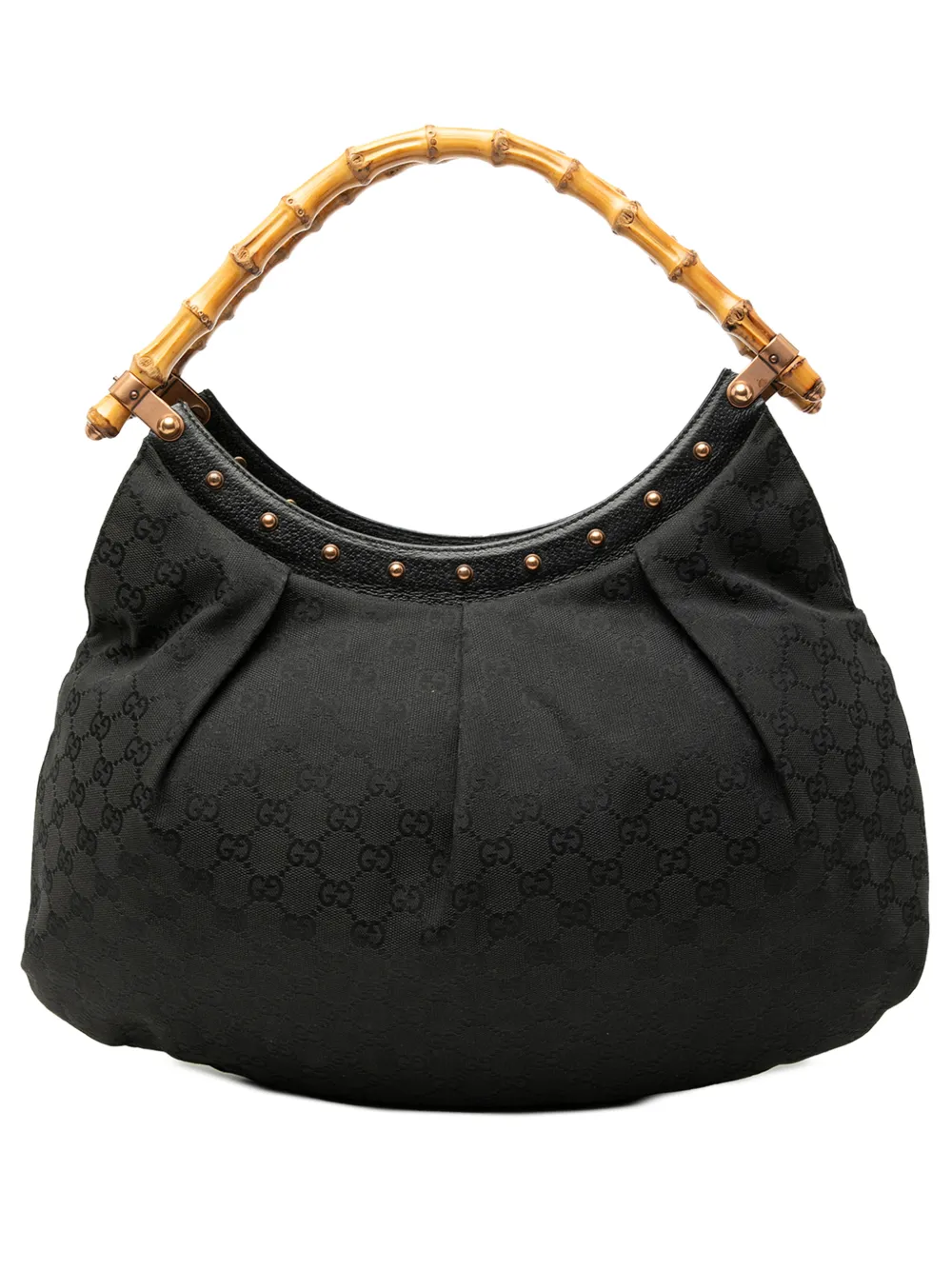 Gucci Pre-Owned 2000-2015 GG Canvas Bamboo Studded hobo bag - Nero
