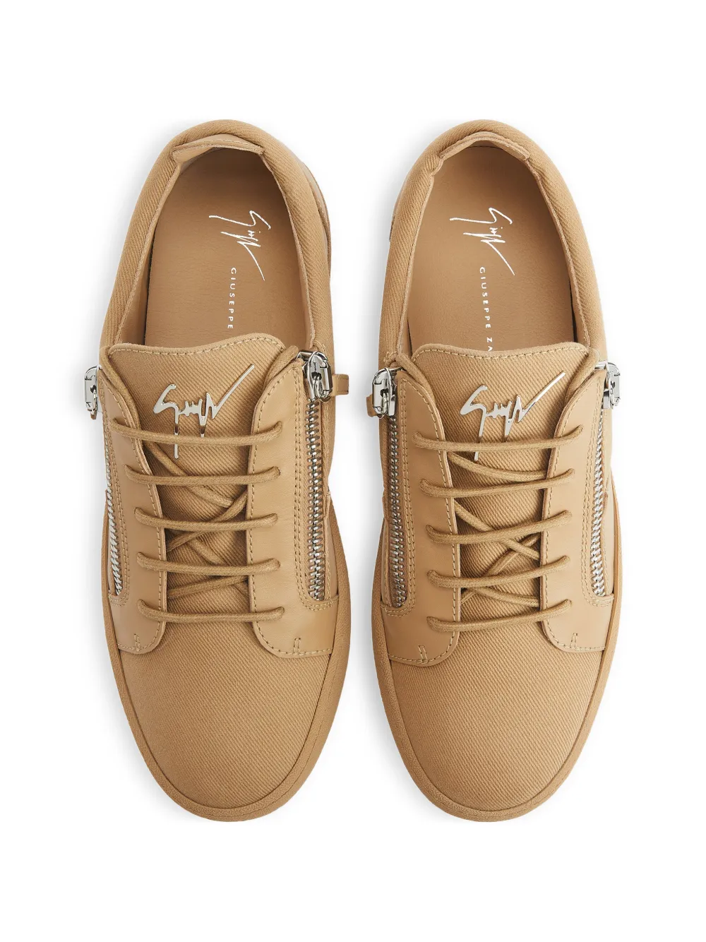 Giuseppe Zanotti Frankie sneakers met rits Beige